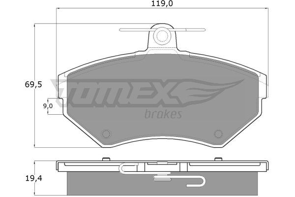 TOMEX BRAKES Комплект тормозных колодок, дисковый тормоз TX 13-12